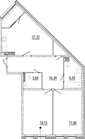 Купить двухкомнатную квартиру в новостройках у метро Горьковская в Санкт-Петербурге. Вариант № 76453, 0, площадь -  квм, цена 36624000 рублей