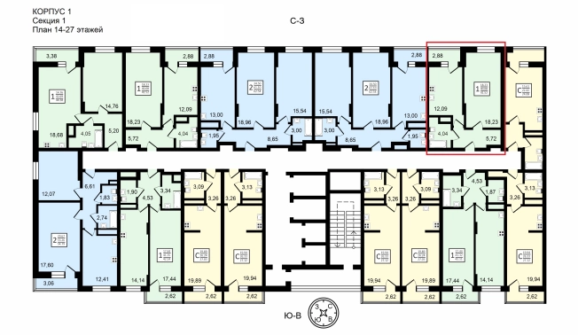 Купить однокомнатную квартиру в ЖК Навигатор в Воронеже. Вариант № 106855, 1, площадь -  квм, цена 4874448 рублей