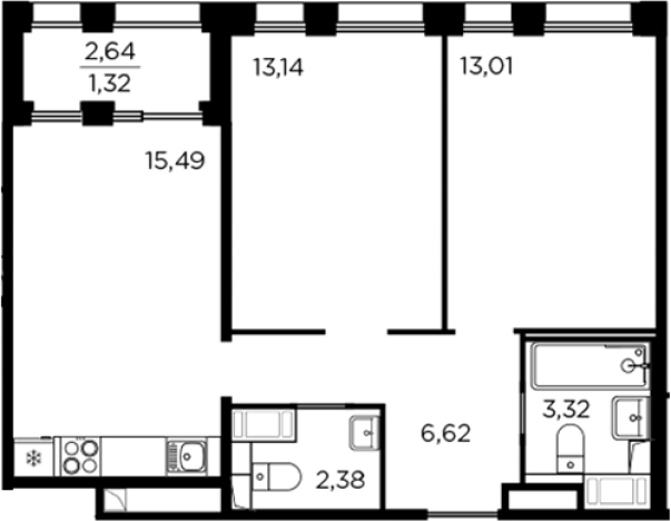 Купить трехкомнатную квартиру в ЖК RESPECT в Санкт-Петербурге. Вариант № 6056904, 0, площадь -  квм, цена 20115317 рублей