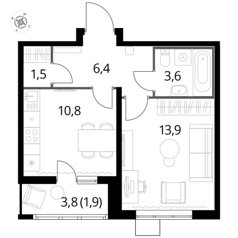 Купить квартиру в ЖК 1-й Лермонтовский в Люберцах. Вариант № 9876452, 0, площадь -  квм, цена 11411690 рублей