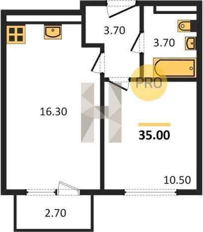 Купить однокомнатную квартиру в новостройках в Удмуртской Республике. Вариант № 64763, 0, площадь - квм, цена 3071000 рублей