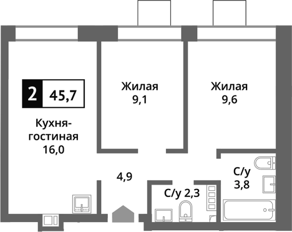 Купить трехкомнатную квартиру в Микрорайоне Новые Химки, Химки в Химках. Вариант № 111974, 0, площадь -  квм, цена 8189966 рублей