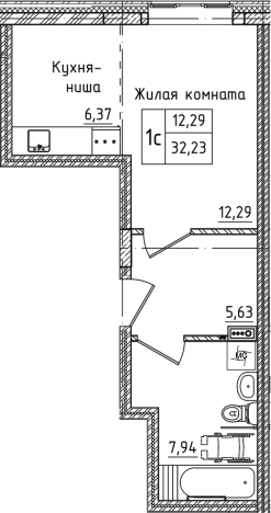 Купить Студию в Лобне. Вариант № 128671, 0, площадь -  квм, цена 4713978 рублей