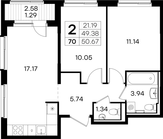 Купить квартиру в ЖК GloraX Новинки в Нижегородской области. Вариант № 137884, 0, площадь -  квм, цена 6789999 рублей
