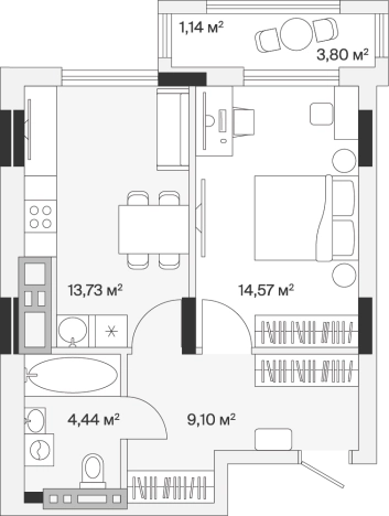 Купить квартиру в новостройках на улице Весенняя в Калининграде. Вариант № 101159, 0, площадь -  квм, цена 7678456 рублей