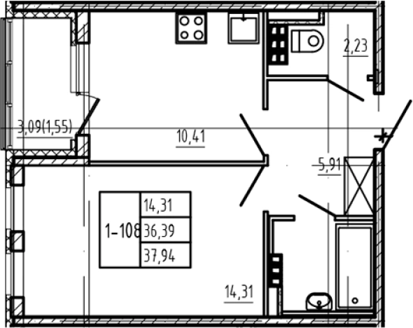 Купить однокомнатную квартиру на вторичке на улице Тихвинская в Сертолове. Вариант № 6963444, 0, площадь -  квм, цена 7246540 рублей
