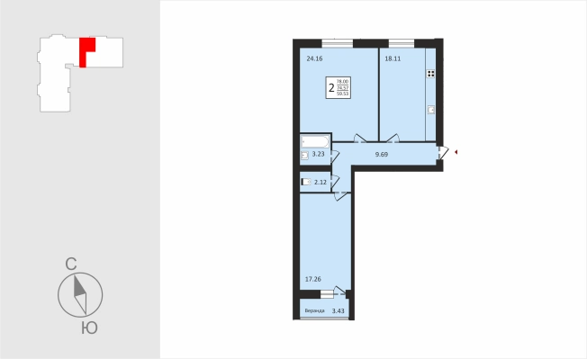 Купить квартиру в новостройках в ЖК Дом на Батурина,10 в Владимире. Вариант № 152048, 0, площадь -  квм, цена 9828000 рублей