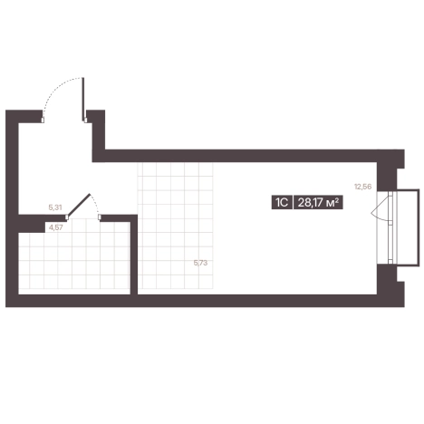 . Вариант № 170697, 1, площадь - 28.17 квм, цена 5300037 рублей
