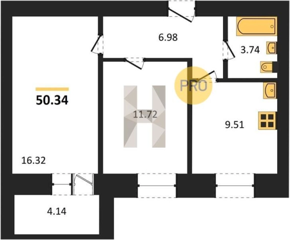 Купить двухкомнатную квартиру в ЖК Znak (Знак) в Удмуртской Республике. Вариант № 67672, 0, площадь -  квм, цена 5195088 рублей