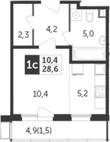 Купить Студию в ЖК Датский Квартал в Московской области. Вариант № 68213, 0, площадь - квм, цена 8172050 рублей