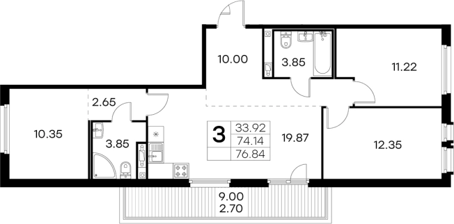 Купить многокомнатную квартиру в ЖК GloraХ Парголово в Санкт-Петербурге. Вариант № 4807160, 0, площадь -  квм, цена 17129999 рублей