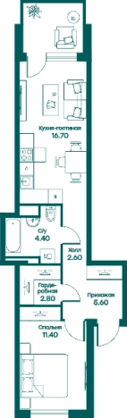 Купить двухкомнатную квартиру в Одинцове. Вариант № 83835, 0, площадь -  квм, цена 8342430 рублей