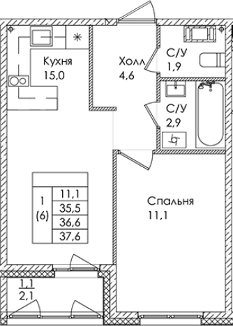 Купить квартиру в ЖК Дзета в Ленинградской области. Вариант № 6259744, 0, площадь -  квм, цена 5445106 рублей
