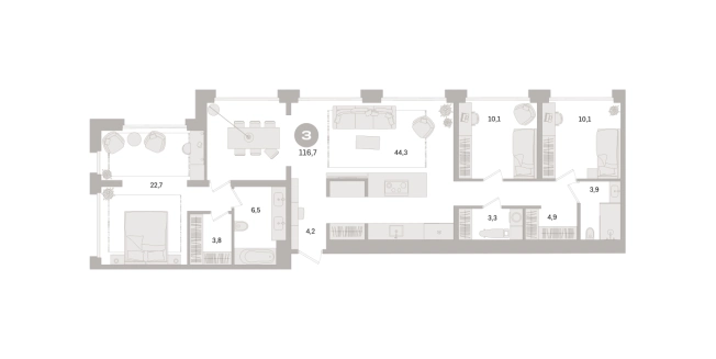 Купить трехкомнатную квартиру в новостройках на улице Дубининская в Москве. Вариант № 8845489, 0, площадь -  квм, цена 66020000 рублей