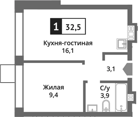 Купить двухкомнатную квартиру в Красногорске. Вариант № 111970, 0, площадь -  квм, цена 5982543 рублей