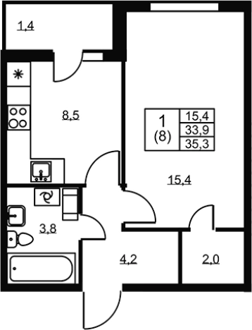 Купить однокомнатную квартиру в ЖК Ермак в Ленинградской области. Вариант № 6610026, 0, площадь -  квм, цена 4987000 рублей
