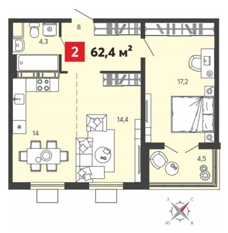 Купить двухкомнатную квартиру в ЖК Жилой комплекс "Радужные дворы" в Пензенской области. Вариант № 7721602, 0, площадь -  квм, цена 6000000 рублей