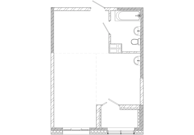 . Вариант № 4136762, 0, площадь - 43.68 квм, цена 7644000 рублей