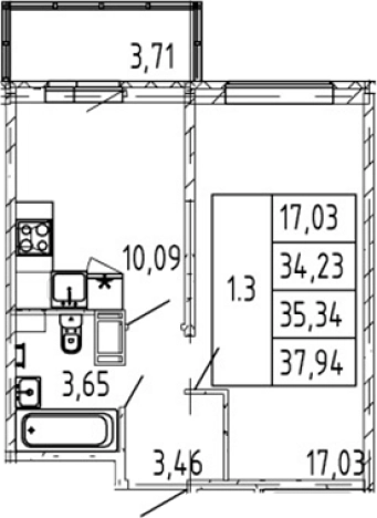 Купить однокомнатную квартиру в новостройках в ЖК Полис ЛАВрики в Мурине. Вариант № 108754, 0, площадь -  квм, цена 6681888 рублей