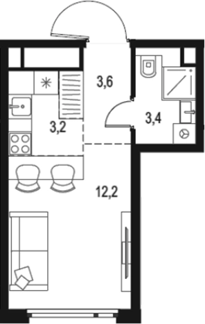 Купить Студию в ЖК Level Нижегородская в Москве. Вариант № 205669, 0, площадь -  квм, цена 12059611 рублей