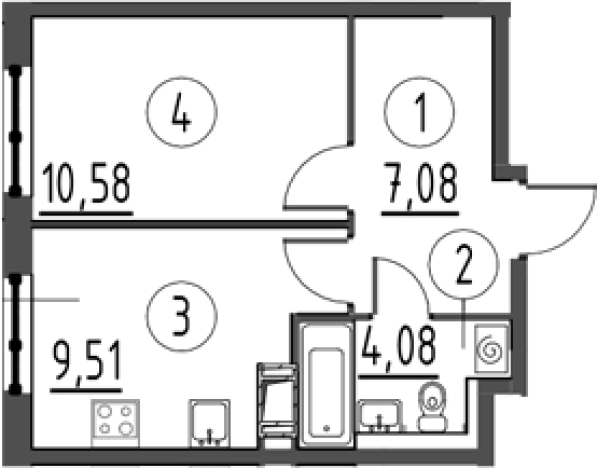 Купить квартиру в ЖК Квартал Торики в Ленинградской области. Вариант № 6712501, 0, площадь -  квм, цена 5959469 рублей
