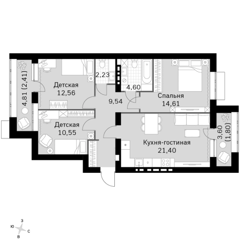 Купить трехкомнатную квартиру в Одинцове. Вариант № 9958521, 0, площадь -  квм, цена 19042721 рублей