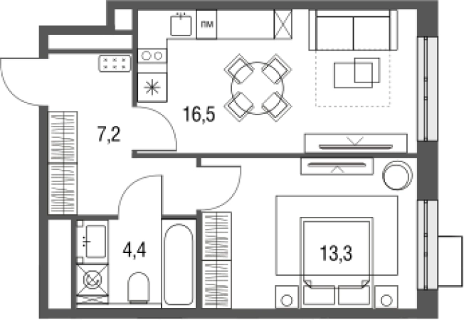 Купить квартиру у метро Бульвар Рокоссовского в Москве. Вариант № 79888, 0, площадь -  квм, цена 17673685 рублей
