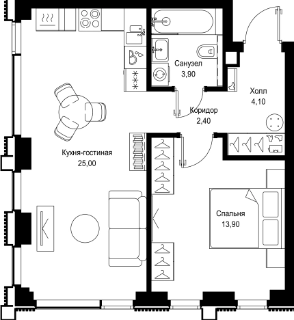 Купить однокомнатную квартиру в новостройках у метро Тушинская в Москве. Вариант № 8848752, 0, площадь -  квм, цена 24166860 рублей