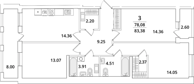 Купить квартиру на вторичке в ЖК Cube в Санкт-Петербурге. Вариант № 4164065, 0, площадь -  квм, цена 21860223 рублей