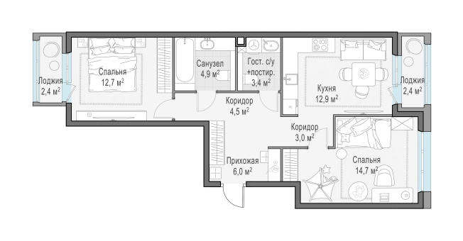 Купить квартиру у метро Филатов луг в Москве. Вариант № 134462, 0, площадь -  квм, цена 13370000 рублей