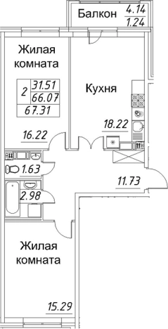 Купить квартиру в новостройках на улице проспект Авиаконструкторов в Санкт-Петербурге. Вариант № 4035310, 0, площадь -  квм, цена 21253840 рублей