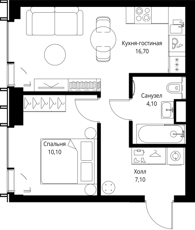 Купить однокомнатную квартиру в новостройках в районе Можайский в Москве. Вариант № 10380938, 0, площадь -  квм, цена 26334000 рублей