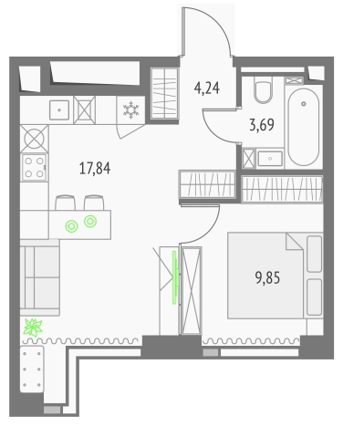 Купить Студию в СВАО в Москве. Вариант № 157006, 0, площадь -  квм, цена 23858204 рублей