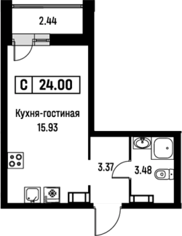 Купить Студию в новостройках в ЖК Урбанист в Мурине. Вариант № 8062186, 0, площадь -  квм, цена 5094360 рублей
