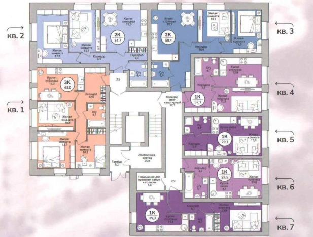 Купить двухкомнатную квартиру в новостройках в Вологодской области. Вариант № 97710, 0, площадь -  квм, цена 5553500 рублей
