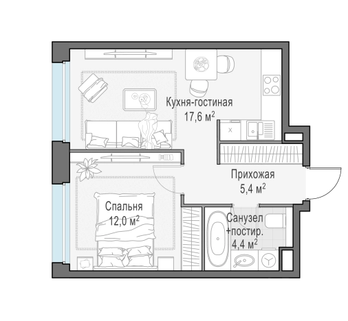 Купить двухкомнатную квартиру в новостройках в ЖК Белый Grad в Мытищах. Вариант № 166098, 0, площадь -  квм, цена 8000000 рублей