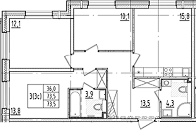 Купить многокомнатную квартиру в новостройках в районе Красногвардейский в Санкт-Петербурге. Вариант № 6244207, 0, площадь -  квм, цена 23619960 рублей