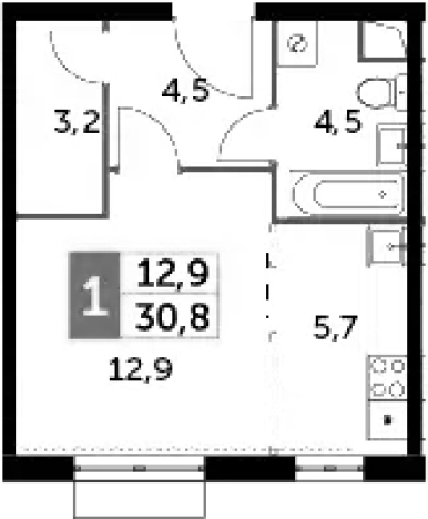 Купить Студию в ЖК Римский в Московской области. Вариант № 82301, 0, площадь - квм, цена 7469431 рублей