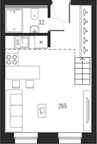 . Вариант № 5588545, 0, площадь - 32.7 квм, цена 24068157 рублей