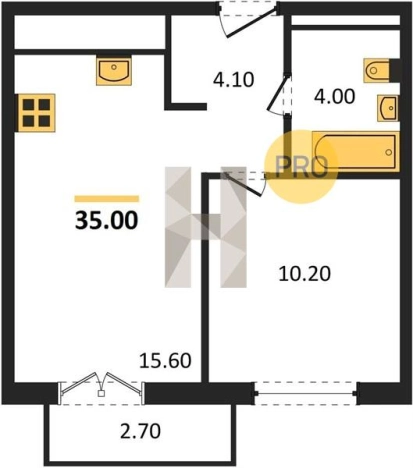 Купить однокомнатную квартиру в районе Устиновский в Ижевске. Вариант № 70919, 0, площадь -  квм, цена 2910000 рублей