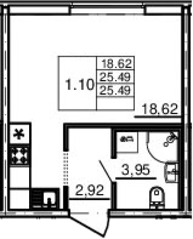 Купить Студию в ЖК Новые горизонты в Ленинградской области. Вариант № 6666799, 0, площадь -  квм, цена 3655187 рублей