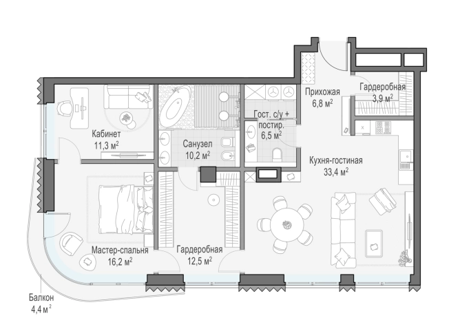. Вариант № 168521, 0, площадь - 105.3 квм, цена 281230000 рублей