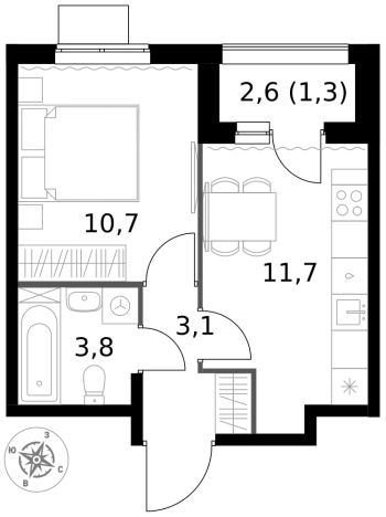 Купить однокомнатную квартиру у метро Щелковская в Москве. Вариант № 9716506, 0, площадь -  квм, цена 16499520 рублей