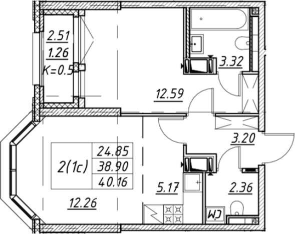 Купить двухкомнатную квартиру в новостройках в ЖК Цивилизация на Неве в Санкт-Петербурге. Вариант № 7849578, 0, площадь -  квм, цена 12967864 рублей
