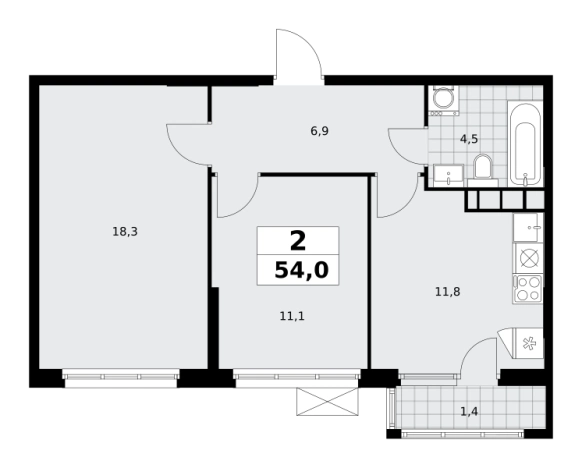 . Вариант № 116721, 0, площадь - 54 квм, цена 21735540 рублей