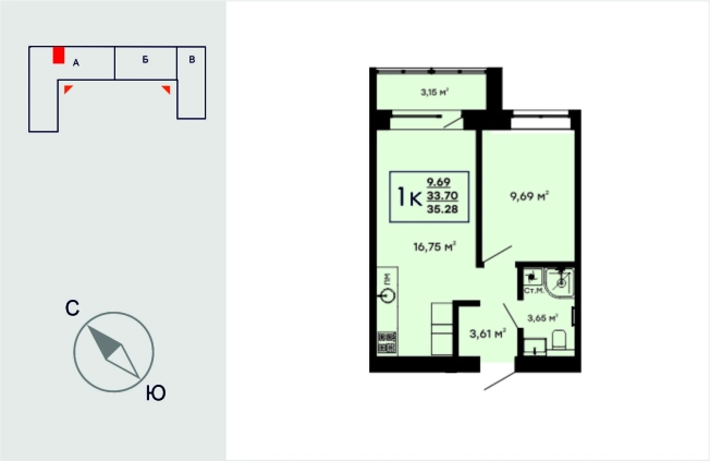 Купить квартиру в ЖК Фамилия. в Коврове. Вариант № 103364, 0, площадь -  квм, цена 3970204 рублей
