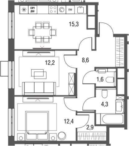 Купить квартиру в ЖК Сиреневый парк в Москве. Вариант № 91306, 0, площадь - квм, цена 21941270 рублей