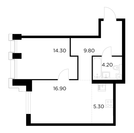 Купить двухкомнатную квартиру у метро Балтийская в Москве. Вариант № 9104455, 1, площадь -  квм, цена 25013200 рублей