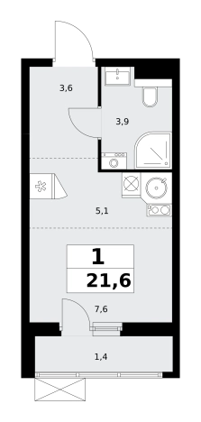 Купить квартиру в ЖК Бунинские кварталы в Москве. Вариант № 99799, 0, площадь -  квм, цена 9835776 рублей