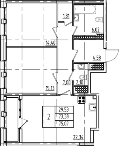 Купить трехкомнатную квартиру у метро Московская в Санкт-Петербурге. Вариант № 1893389, 0, площадь -  квм, цена 23625000 рублей